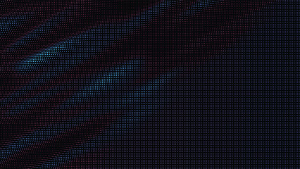 Poster - waves of colorful points. Digital data splash of point array. Futuristic smooth glitch UI element