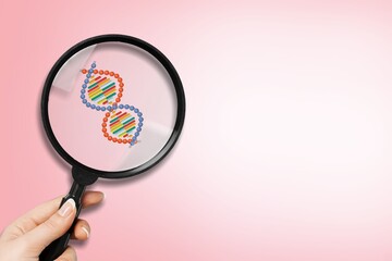 Wall Mural - checkup and research human dna gene chromosome molecule