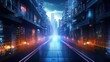 © Damian Sobczyk - Information flow in Cyberpunk Style World Abstract Background