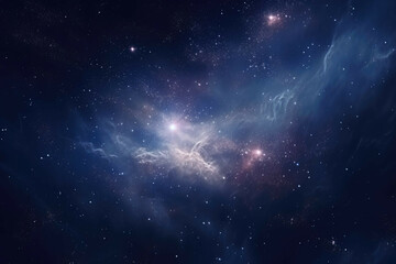 Wall Mural - a view of a distant galaxy, with stars and nebulae