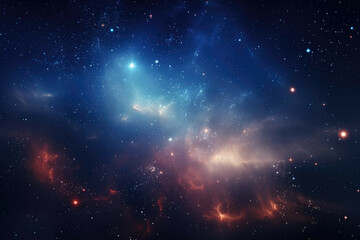 Wall Mural - a view of a distant galaxy with a bright, colorful star field