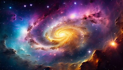 beautiful spiral nebula color background