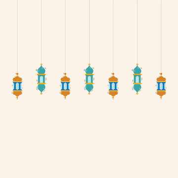 Hand Drawn Ramadan Lantern Background Vector Design.