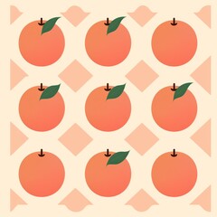 Wall Mural - Peach minimalist grid pattern