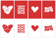 © Nydia Lilian - Modern minimal Valentine Postcard Set, Heart Xoxo Soul Mate Red hearts 5x7