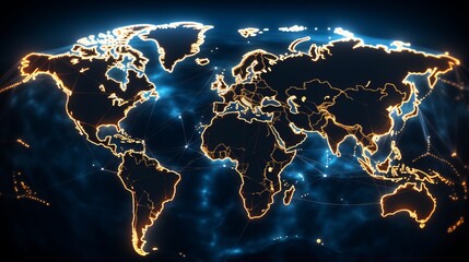 Poster - Global internet business communication technology   network, cryptocurrency, blockchain, and iot