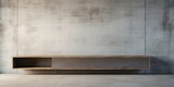 Fototapeta  - TV cabinet against concrete wall background.
