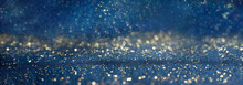 Navy Blue Elegant Sparkles Glitter Background For Banner Or Web Design