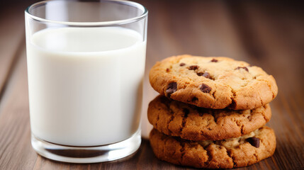 Wall Mural - milk and cookies on table