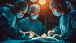 Professional surgeon performing surgery operation in modern operating room