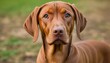© Antonio Giordano - Cute dog or pet is looking happy. Brown vizsla young dog is posing. Cute, happy crazy dog headshot