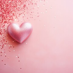 Poster - The heart shapes and beads over the pink pastel background. Greeting cards, Love and Valentines day concept. Generative AI.