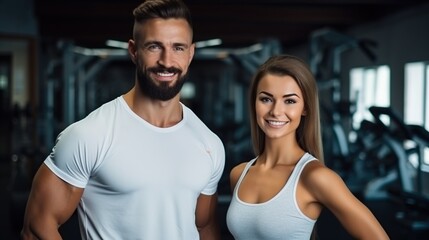 Poster - couple in gym