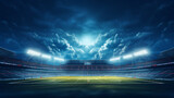 Fototapeta Sport - American football stadium background with cloudy night sky