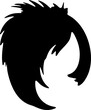 Hairstyle silhouette illustration. Woman hair design element.