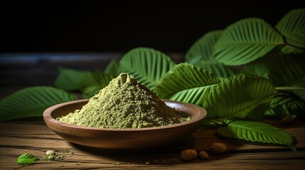 Wall Mural - green tea in a pot