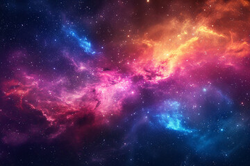 Colorful cosmic nebula shrouded in space dust, celestial wonders cosmic starry sky concept illustration