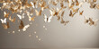 © maxa0109 - Golden and White Butterflies flying on a white background. Paper butterflies. Beautiful background for greeting card for Birthday, Valentine's day, Wedding, Mother's day, Women's day, copy space