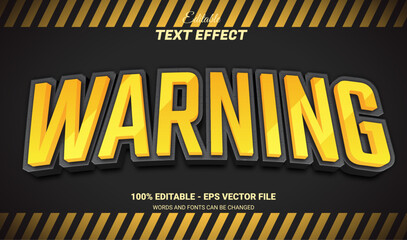 Wall Mural - warning editable 3d text effect