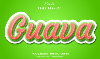 Wall Mural - guava editable 3d text effect