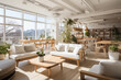© polarbearstudio - Co-Working Space interior design with minimalist style for work relaxation Sunlight.