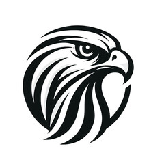 Wall Mural - Eagle head logo design vector template on transparent background. 