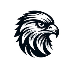 Wall Mural - Eagle head on white background. Vector illustration isolated on transparent background.