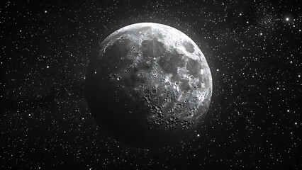 Wall Mural - Moon and star light isolated on dark background.