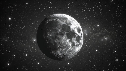 Wall Mural - Moon and star light isolated on dark background.