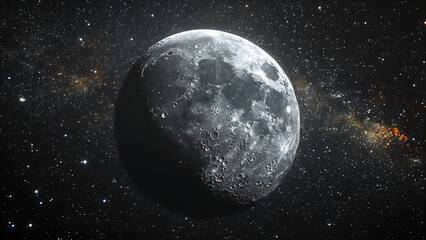 Wall Mural - Moon and star light isolated on dark background.