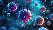 Nanotechnology In Targeted Viral Therapy Solid Color Background