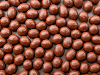 Poster - close up chocolate candies on background