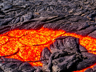 Canvas Print - the lava field of the volcano mountain