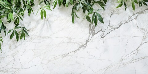 Sticker - White marble texture with rain forest veins. Decorative architecture design for home decor, tile, wallpaper, and kitchen.