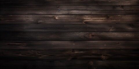 Wall Mural - Dark wood texture background surface with smoky atmosphere, suitable for various settings such as cafes, coffee shops, and bars.