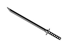 Katana Sword Samurai Ronin Japanese Style Flat Vector Icon Design