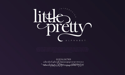 Leinwandbilder - Littlepretty premium luxury elegant alphabet letters and numbers. Elegant wedding typography classic serif font decorative vintage retro. Creative vector illustration