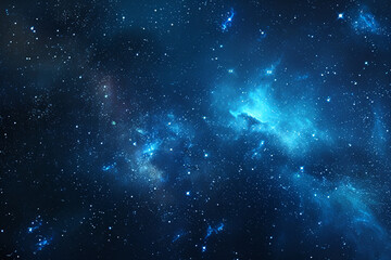 Canvas Print - blue abstract galaxy starry sky, nebula background concept illustration in the sky