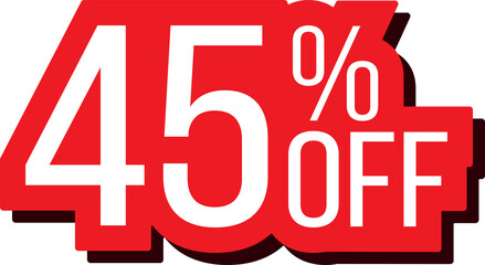 Sticker - Red 45 percent off discount promotion