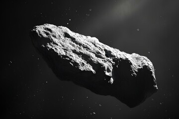 Wall Mural - giant space rock meteorite found in solar system asteroid belt. generative ai