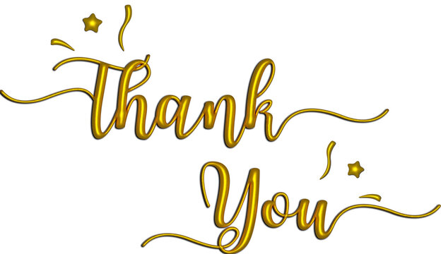 Golden Colored thank you luxurious lettering 3d design