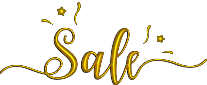 Golden Colored sale luxurious lettering 3d design