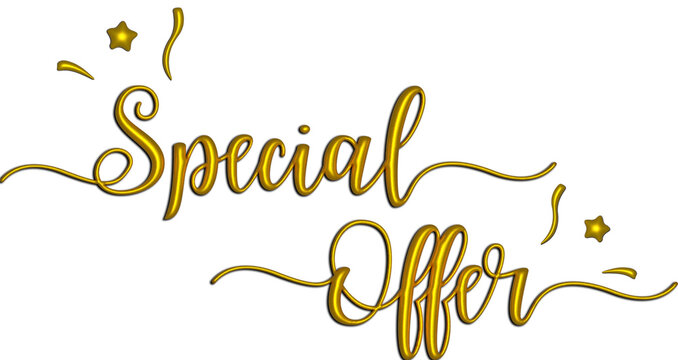 Golden Colored special offer luxurious lettering 3d design