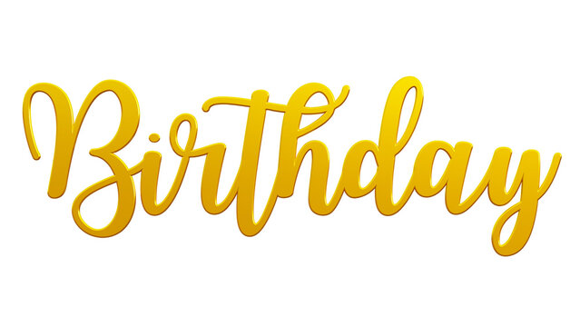 Golden Colored birthday luxurious lettering 3d design