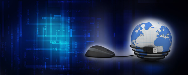 Poster - 3d rendering globe with mouse