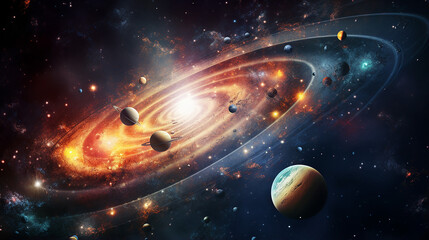 Wall Mural - planet of the solar system against the background