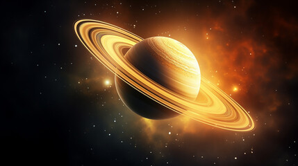 Wall Mural - saturn planet in the universe planet with rings