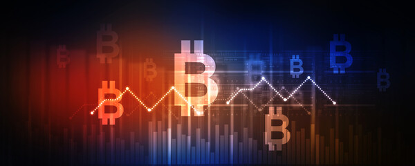 Poster - 2d illustration bitcoin sign currency