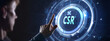 CSR abbreviation, modern technology concept. Business, Technology, Internet and network concept.