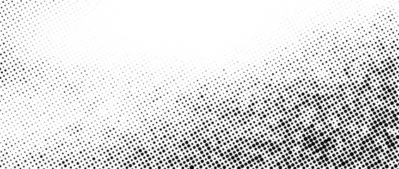 Poster - Halftone noise texture. Grunge dirty speckles, spots, dots background. Black and white grit sand grain wallpaper. Retro pixel comic textured backdrop. Vector gritty cartoon pop art halftone overlay